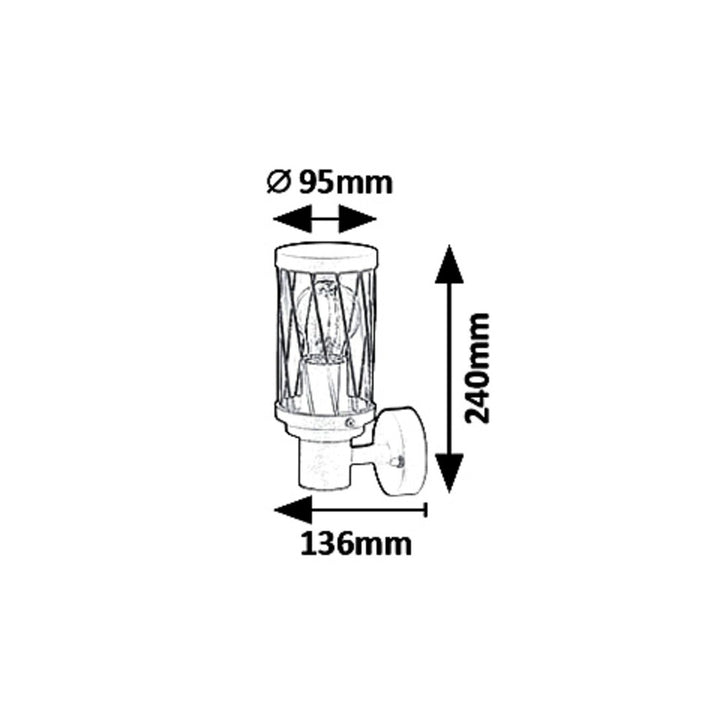 Rabalux Budapest buitenwandlamp, IP44, kleur bruin, E27-fitting, max. 40 W, 8888