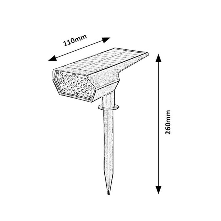 Rabalux Nantes zonne-lamp, 50 LM IP65, zwart, LED 0,5 W, 77088