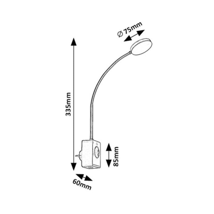 Rabalux Tivro wandlamp, LED 4 W, zwart, IP20, 3 kleurtemperatuurvarianten: 3000, 4000, 6000, 71284