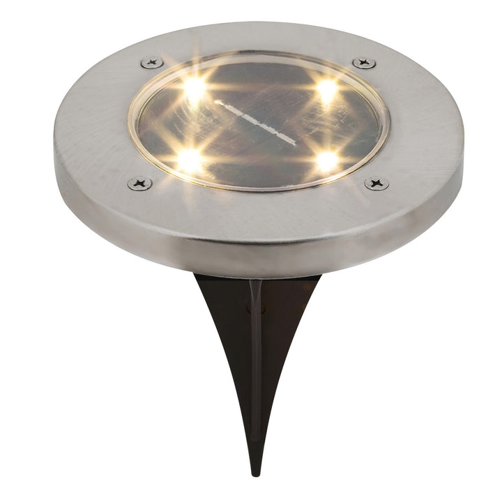 Rabalux Dannet tuinlamp op zonne-energie, IP44, kleur satijnchroom, 7975