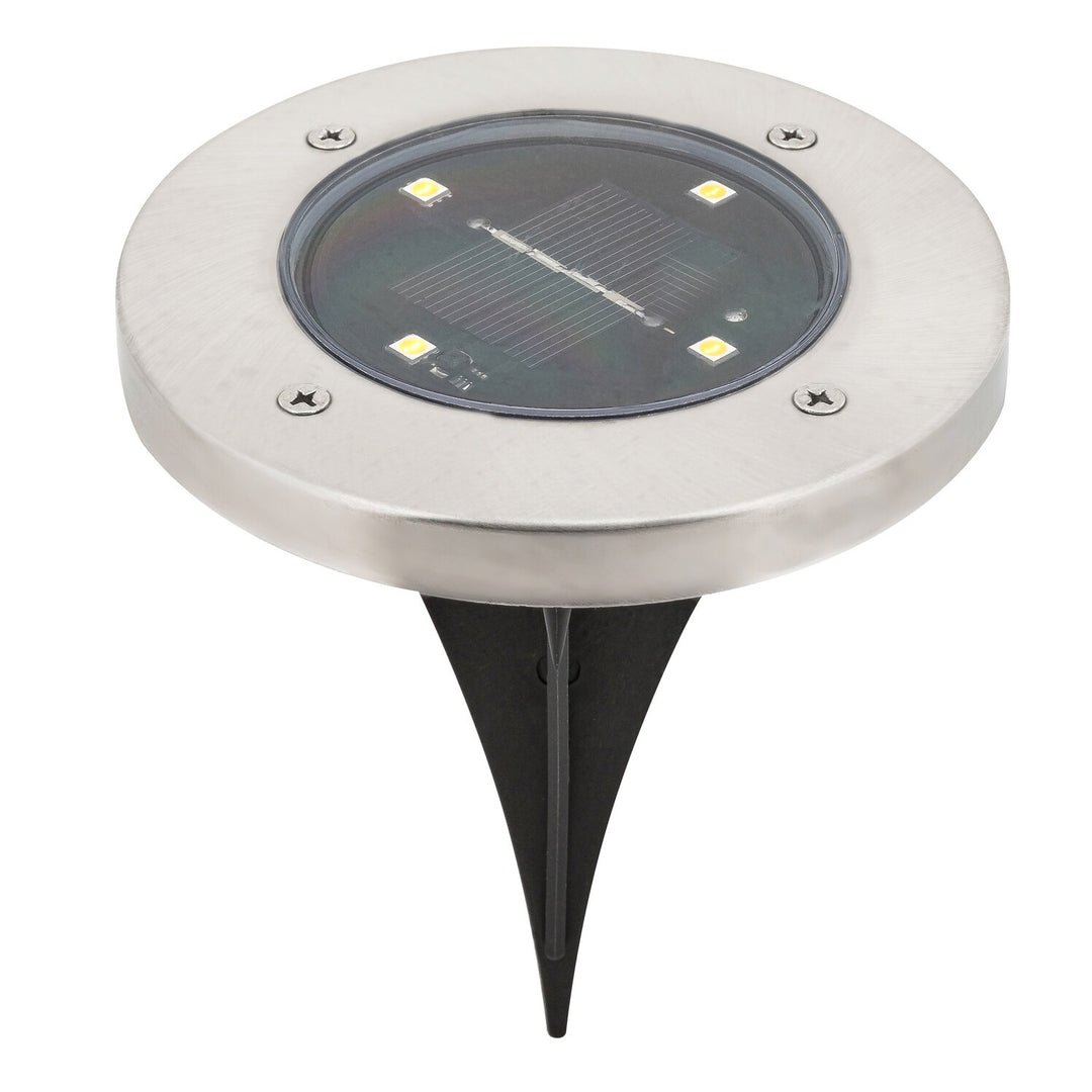Rabalux Dannet tuinlamp op zonne-energie, IP44, kleur satijnchroom, 7975