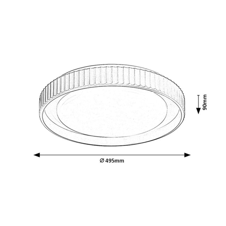 Pastello LED-lamp 48 W IP20 grijs-beige 3000-6500 K, geheugenfunctie met afstandsbediening, timerfunctie, nachtlampje-effect, 71345