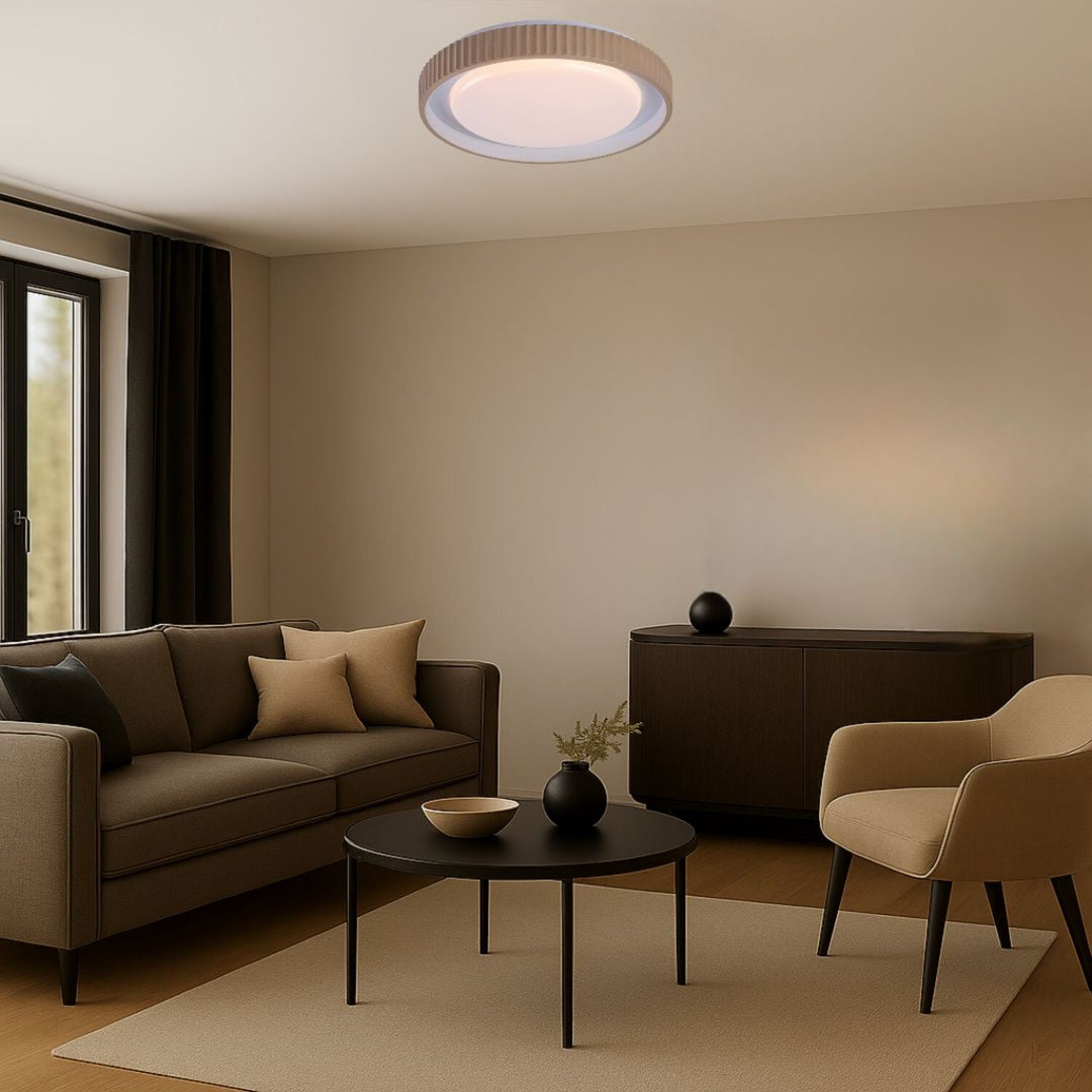 Pastello LED-lamp 48 W IP20 grijs-beige 3000-6500 K, geheugenfunctie met afstandsbediening, timerfunctie, nachtlampje-effect, 71345