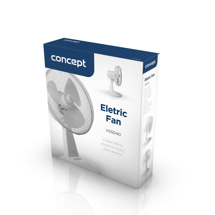 Concept-burea ventilator, wit, 3 snelheidsstanden, oscillatie, stille werking, verstelbare kantelhoek, VS5040