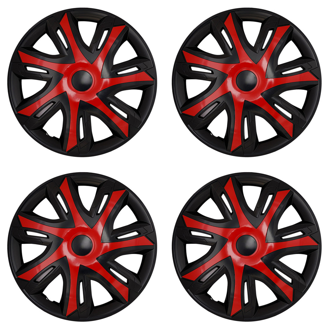 Universele autowielkappen 14'' NRM N-Power rood/zwart, 4 stuks
