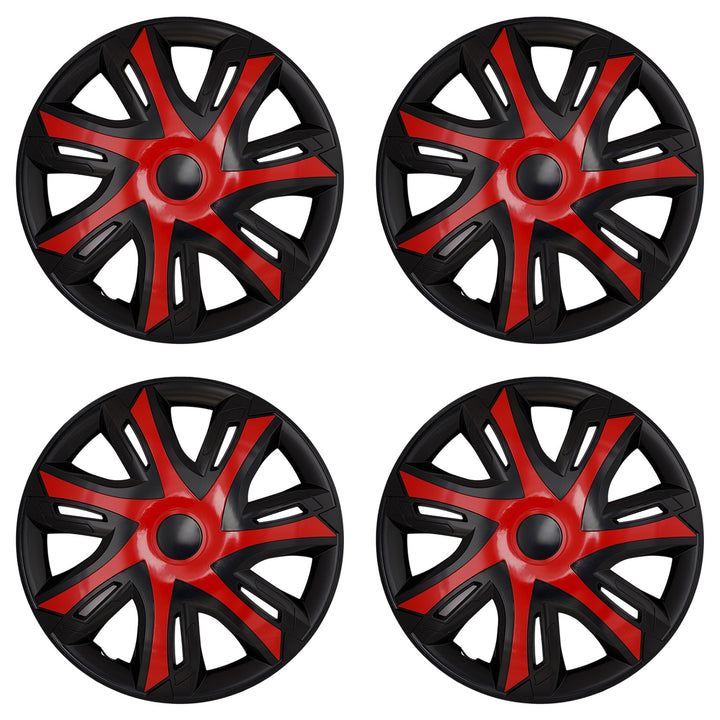 Universele autowielkappen 15'' NRM N-Power rood/zwart, 4 stuks