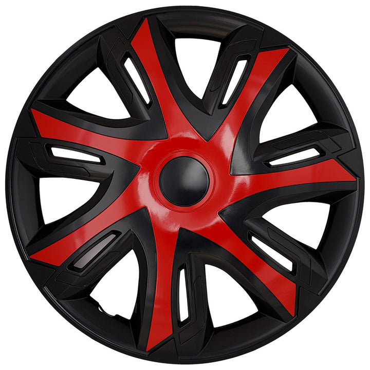 Universele autowielkappen 16'' NRM N-Power rood/zwart, 4 stuks
