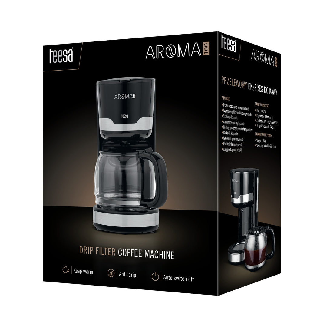 Teesa AROMA 100 doorloopkoffiezetapparaat, 1,5 l, vermogen 1000 W
