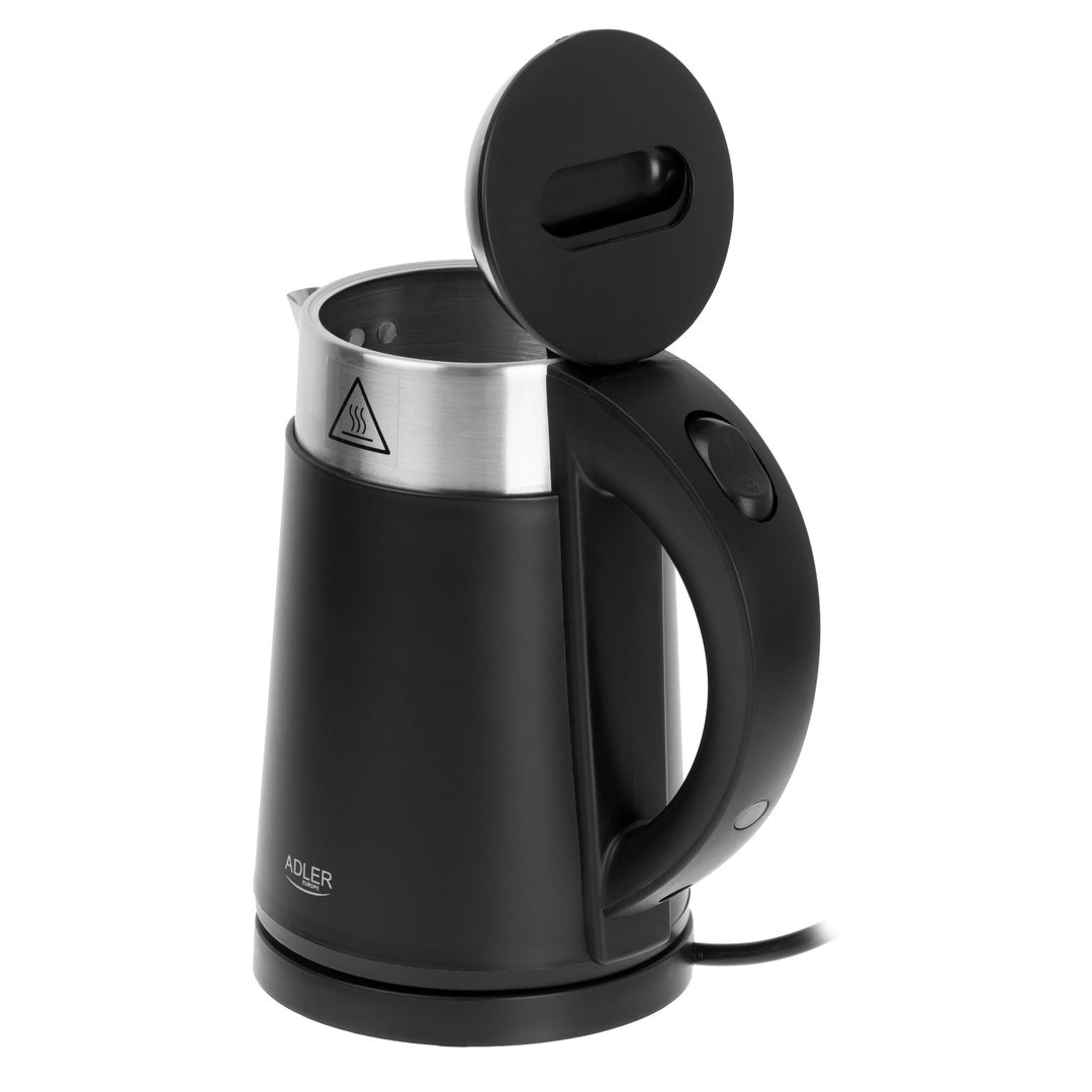 Adler waterkoker, van metaal, 0,6 l, stil, vermogen 800 W, zwart. AD 1372