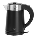 Adler waterkoker, van metaal, 0,6 l, stil, vermogen 800 W, zwart. AD 1372
