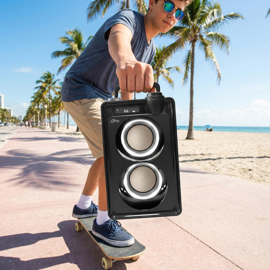 Draagbare Bluetooth-luidspreker OVERBOX MT3186, FM-radio, ondersteuning voor SD-kaarten en USB, RMS-vermogen 30 W, Mediatech