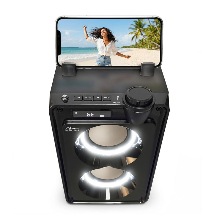 Draagbare Bluetooth-luidspreker OVERBOX MT3186, FM-radio, ondersteuning voor SD-kaarten en USB, RMS-vermogen 30 W, Mediatech
