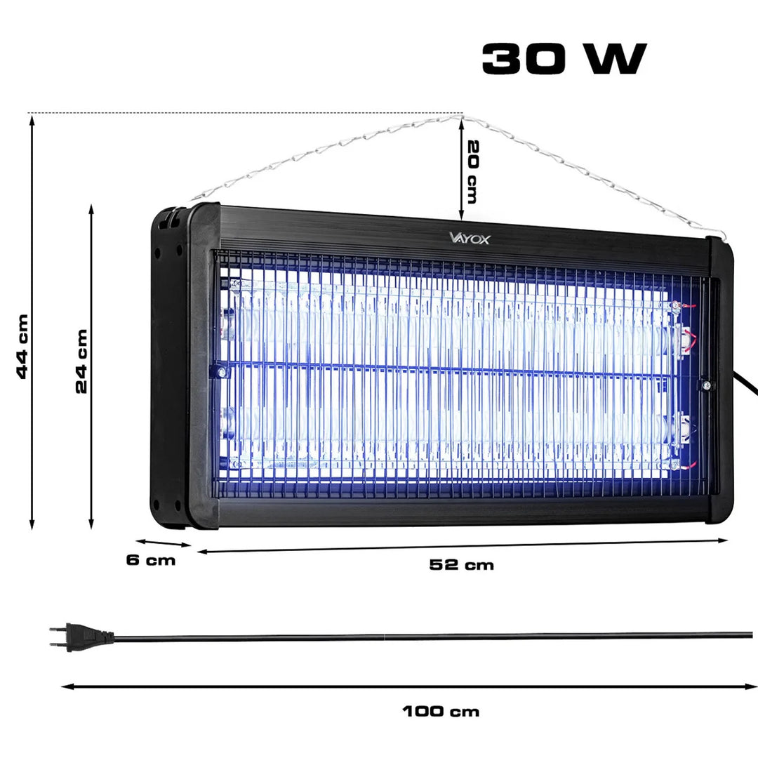 Insectenverdelgingslamp tegen muggen, vliegen en motten, elektrische val, UV, 30 W, Vayox