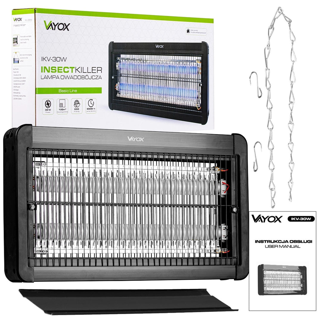 Insectenverdelgingslamp tegen muggen, vliegen en motten, elektrische val, UV, 30 W, Vayox
