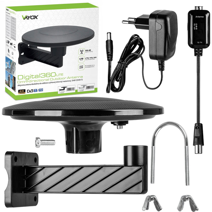 DVBT-2-antenne voor terrestrische tv, omnidirectionele MUX8 4K-filter 5G LTE Digital360 Vayox