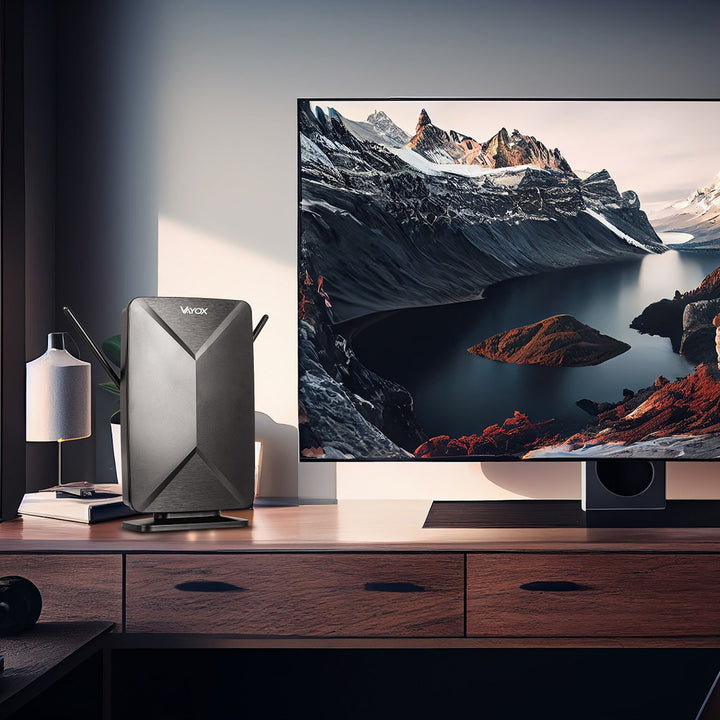 Actieve antenne, voor binnen, voor buiten, DVB-T2, 4K-terrestrische tv, Vayox