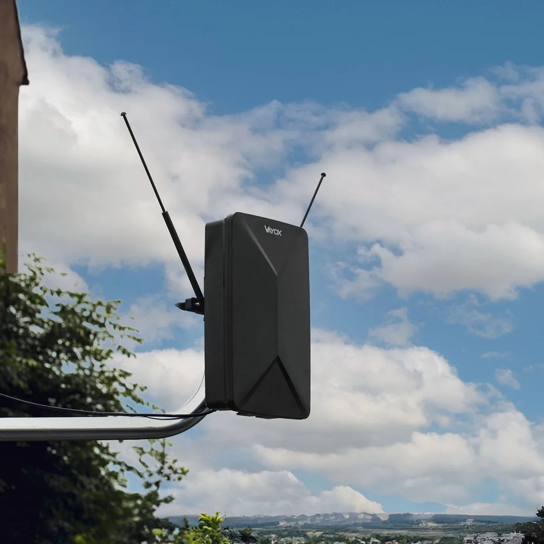 Actieve antenne, voor binnen, voor buiten, DVB-T2, 4K-terrestrische tv, Vayox
