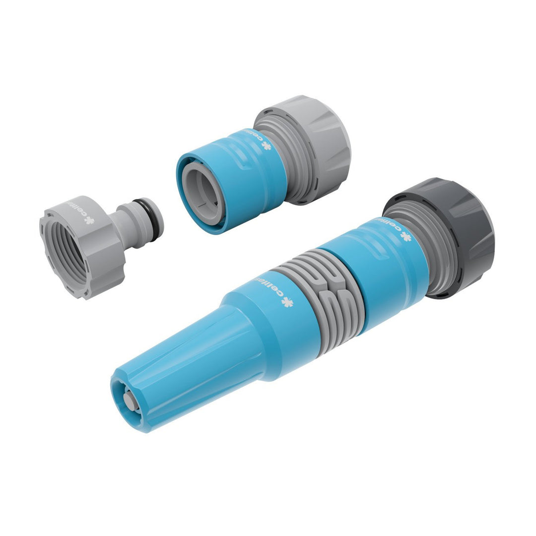Cellfast-tuinslang, PROFESSIONAL 3/4" 20 m + Cellfast Economic-slangwagen 1/2" 45 m + Set met rechte sproeier 3/4" IDEAL