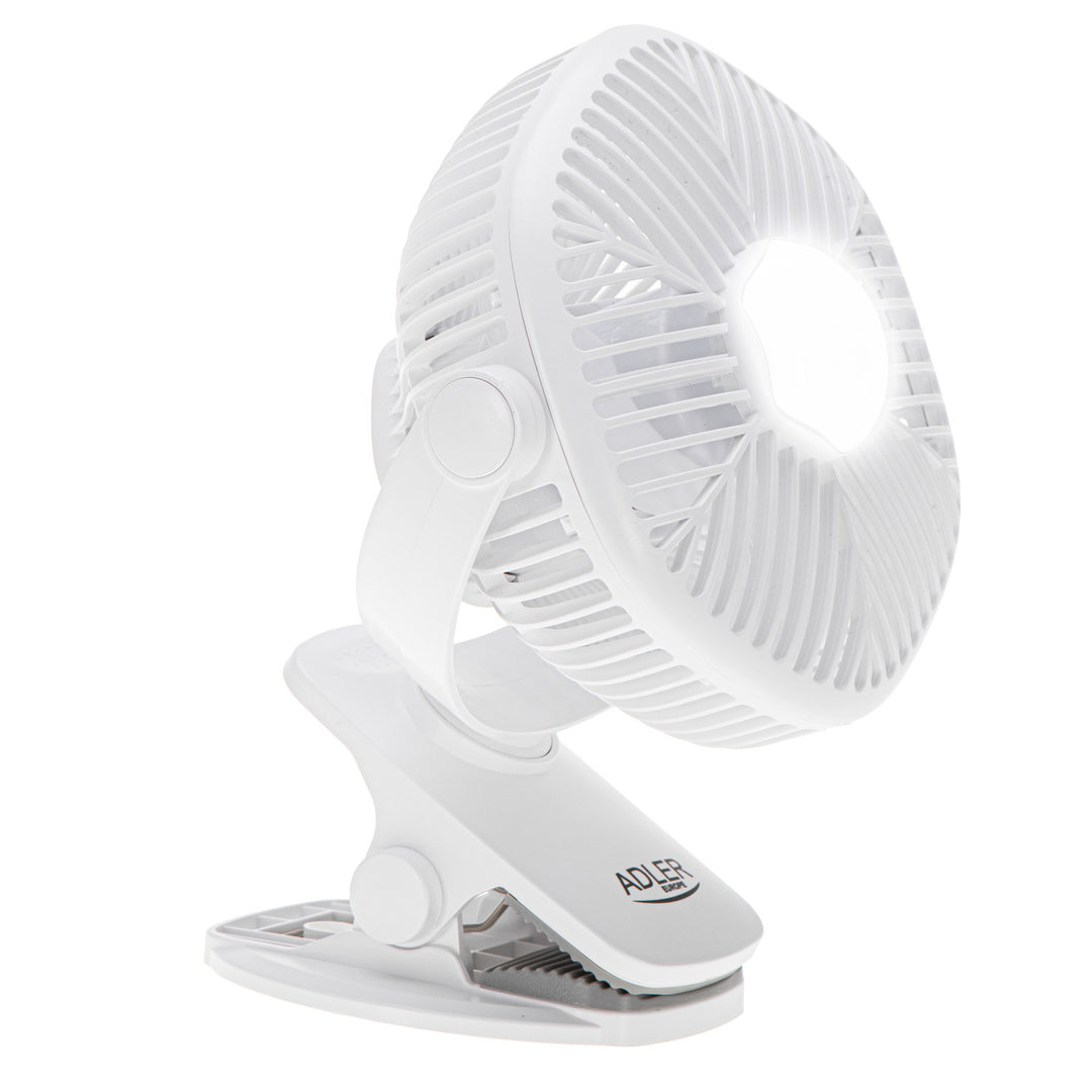 5"/12,7 cm accuventilator met clip - USB / LED, AD 7335, Adler