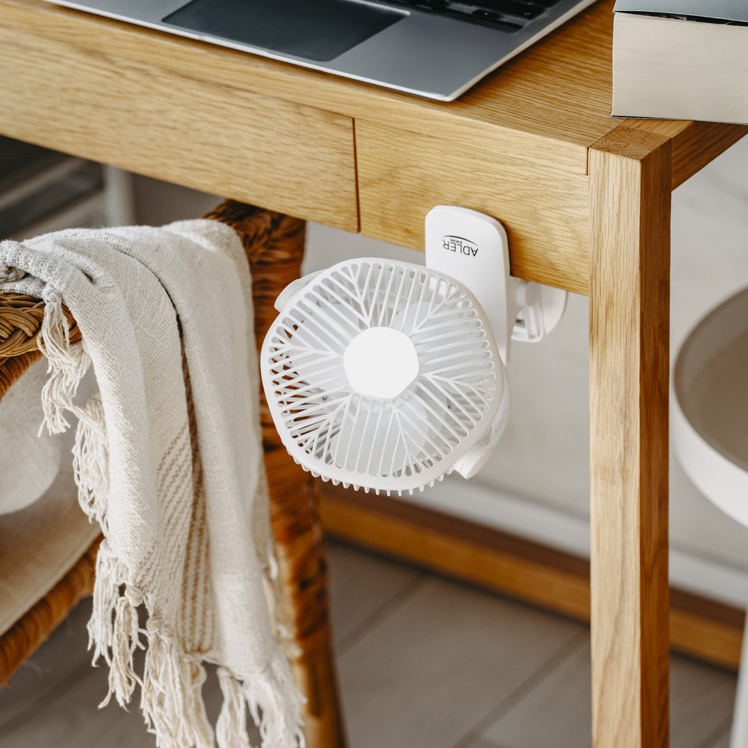 5"/12,7 cm accuventilator met clip - USB / LED, AD 7335, Adler
