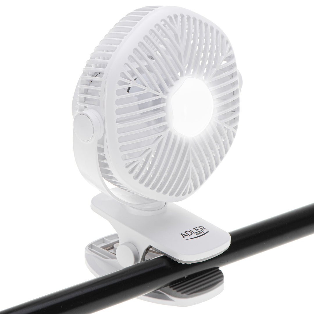 5"/12,7 cm accuventilator met clip - USB / LED, AD 7335, Adler