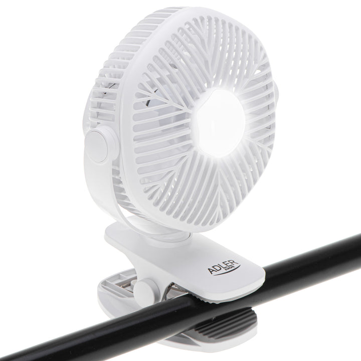 5"/12,7 cm accuventilator met clip - USB / LED, AD 7335, Adler