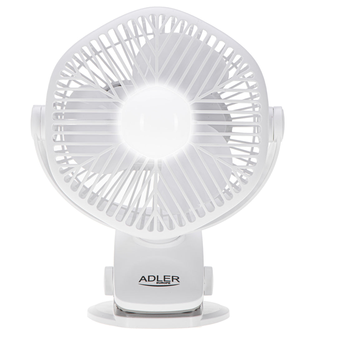 5"/12,7 cm accuventilator met clip - USB / LED, AD 7335, Adler