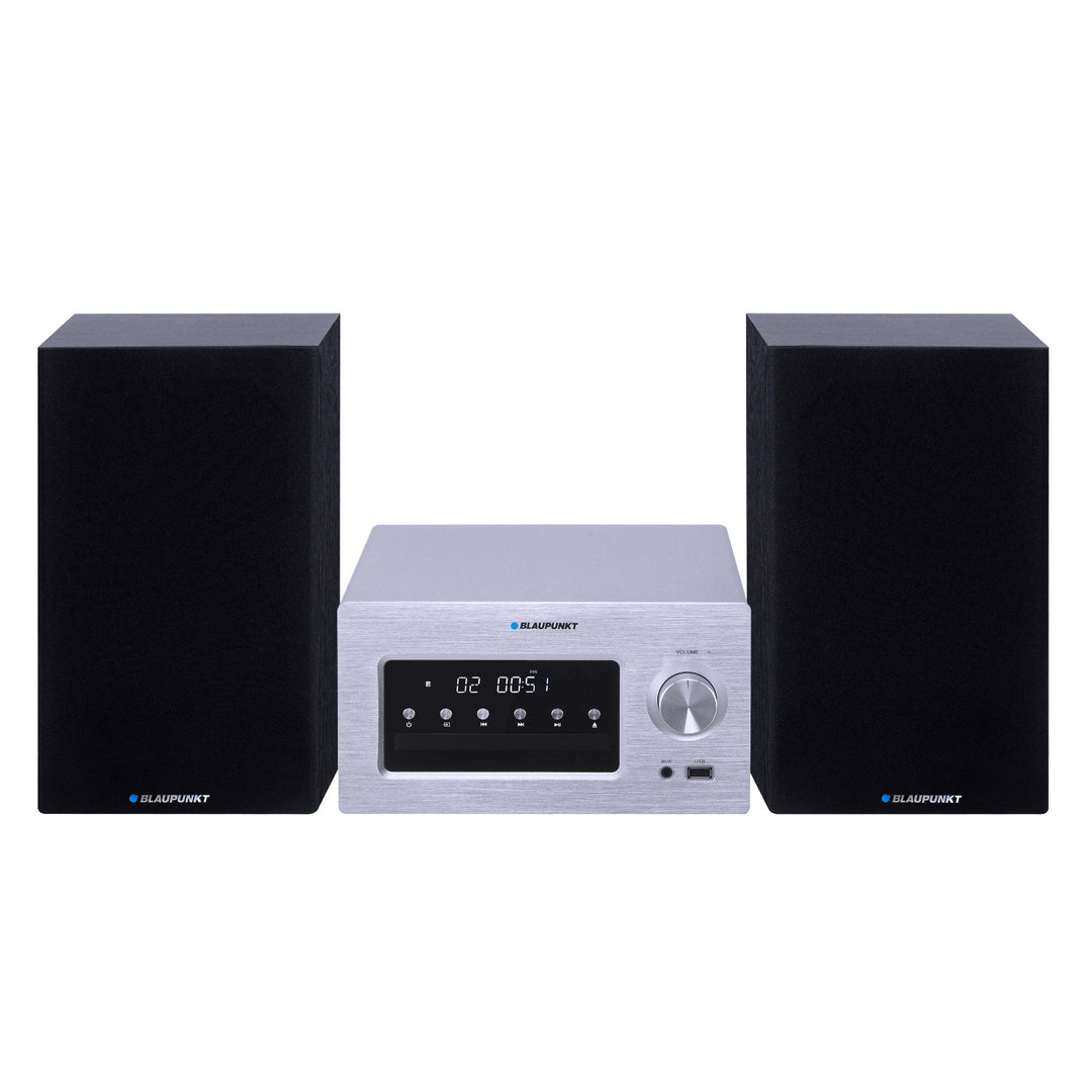 Blaupunkt-microsysteem, BT/AUX/CD/USB/MP3/FM, geheugen voor 40 zenders, LED-display, vermogen 2x210 W, toonregeling, MS70BT