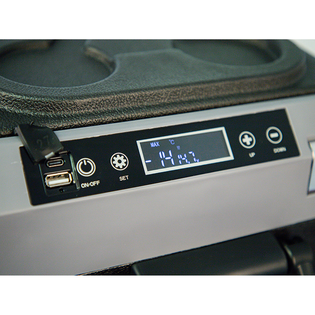 Blow compressorkoelbox voor in de auto, inhoud 35 l, touchscreenbediening, 12 V, 24 V en 230 V, USB-C-aansluiting, 44-208#