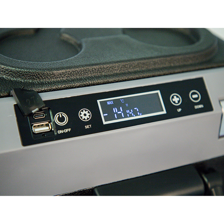 Blow compressorkoelbox voor in de auto, inhoud 35 l, touchscreenbediening, 12 V, 24 V en 230 V, USB-C-aansluiting, 44-208#