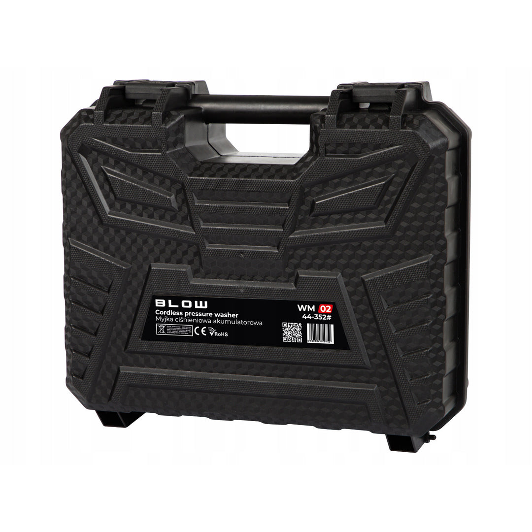 Blow accu-hogedrukreiniger, druk tot 26 bar, vermogen 260 W, slanglengte 5 m, waterfilter, verschillende bedrijfsmodi, 44-352#