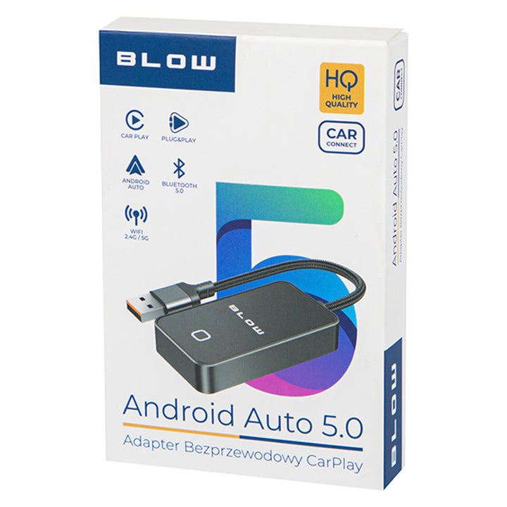 Universele CarPlay/Android Auto-adapter van Blow, Bluetooth 5.0, stroomverbruik 0,75 W, Plug & Play, 78-429