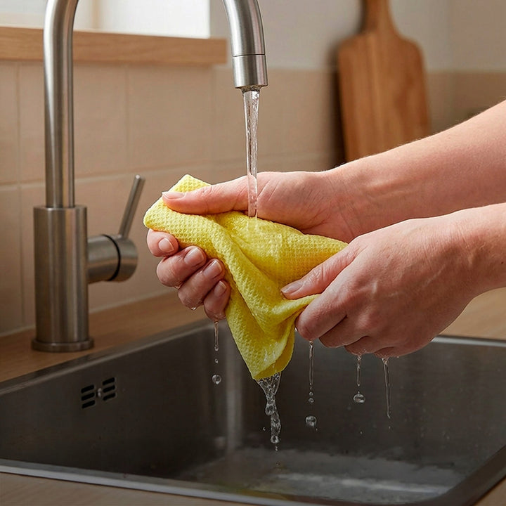 Vileda Actifibre Pro-doekje voor glas en ramen, machinewasbaar, PVA-coating, zonder strepen en druppels, reinigt met alleen water, 183298
