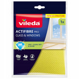 Vileda Actifibre Pro-doekje voor glas en ramen, machinewasbaar, PVA-coating, zonder strepen en druppels, reinigt met alleen water, 183298