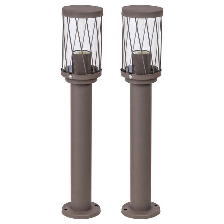 Rabalux Budapest staande tuinlamp, IP44, kleur bruin, E27-fitting, max. 40 W, 8889, 2 stuks