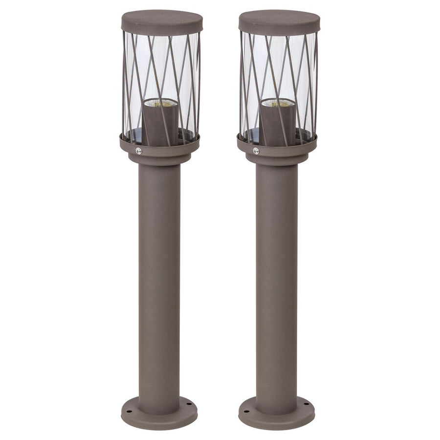 Rabalux Budapest staande tuinlamp, IP44, kleur bruin, E27-fitting, max. 40 W, 8889, 2 stuks