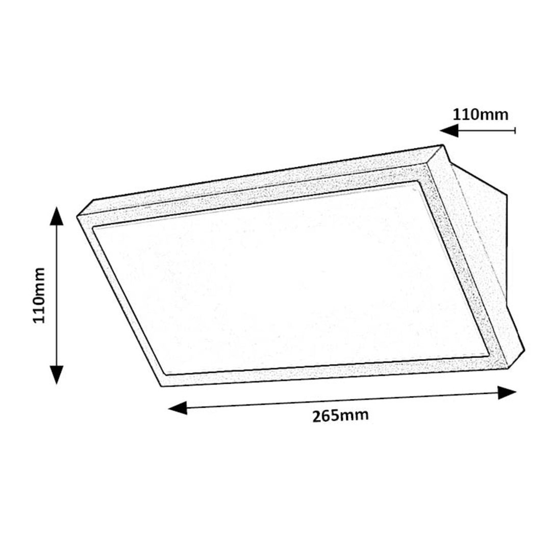 Rabalux Rapla2 LED-lamp 18 W, zwart, IP65, energieklasse F, instelbare lichtkleur 2700, 4000, 6500 K, 77150, 2 stuks