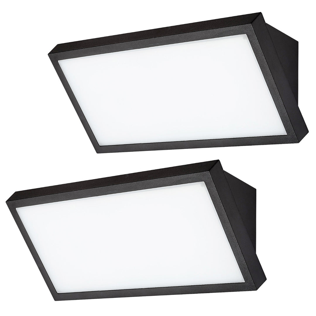 Rabalux Rapla2 LED-lamp 18 W, zwart, IP65, energieklasse F, instelbare lichtkleur 2700, 4000, 6500 K, 77150, 2 stuks