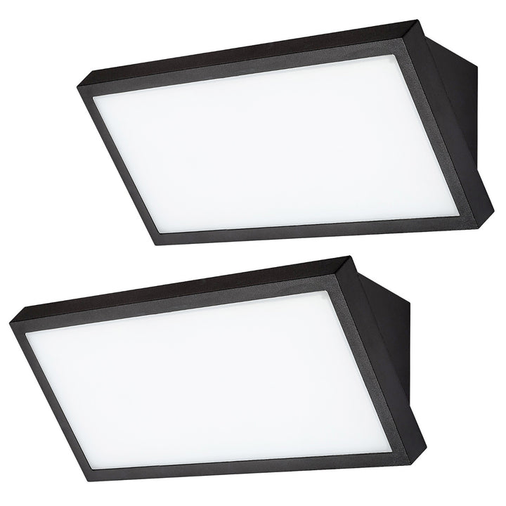 Rabalux Rapla2 LED-lamp 18 W, zwart, IP65, energieklasse F, instelbare lichtkleur 2700, 4000, 6500 K, 77150, 2 stuks