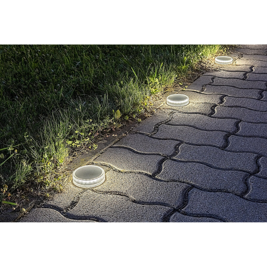 Trillo LED-zonnelamp 0,3 W, schemersensor, transparant, IP65, K 4000, 77175, 4 stuks