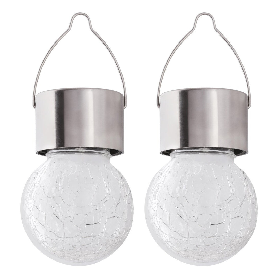 Rabalux Yola-zonnelamp, 1 lm, IP44, kleur satijnchroom, LED 0,06 W, 7850, 2 stuks