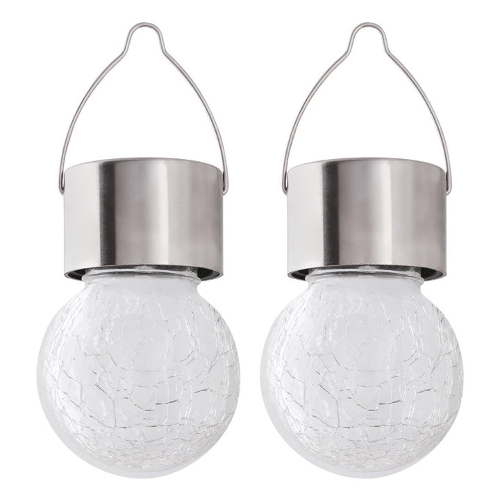 Rabalux Yola-zonnelamp, 1 lm, IP44, kleur satijnchroom, LED 0,06 W, 7850, 2 stuks