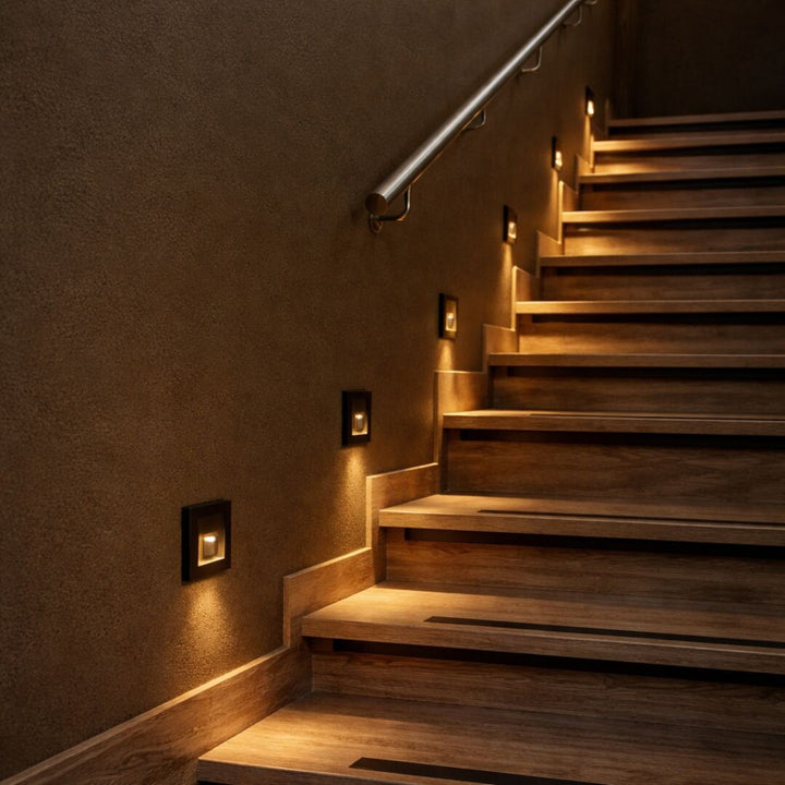 Lunca LED-lamp 1 W IP20 zwart 3000, 4500, 6500 K bewegingssensor, lichtsensor, 77197, 4 stuks