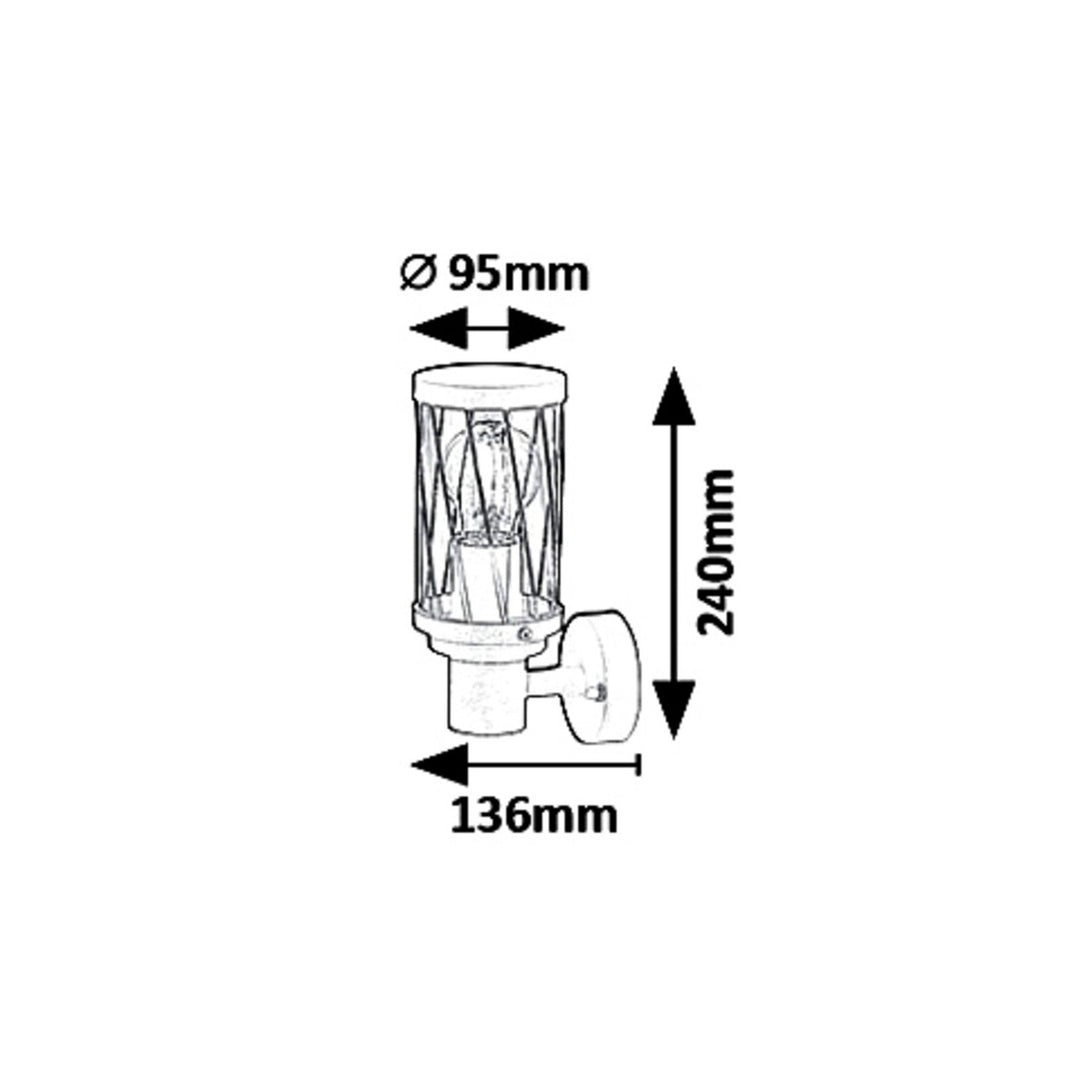 Rabalux Budapest buitenwandlamp, IP44, kleur bruin, E27-fitting, max. 40 W, 8888, 2 stuks