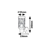 Rabalux Budapest buitenwandlamp, IP44, kleur bruin, E27-fitting, max. 40 W, 8888, 2 stuks
