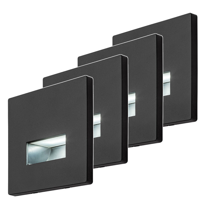 Lunca LED-lamp 1 W, IP20, zwart, instelbare lichtkleur 3000, 4500, 6500 K, 77195, 4 stuks