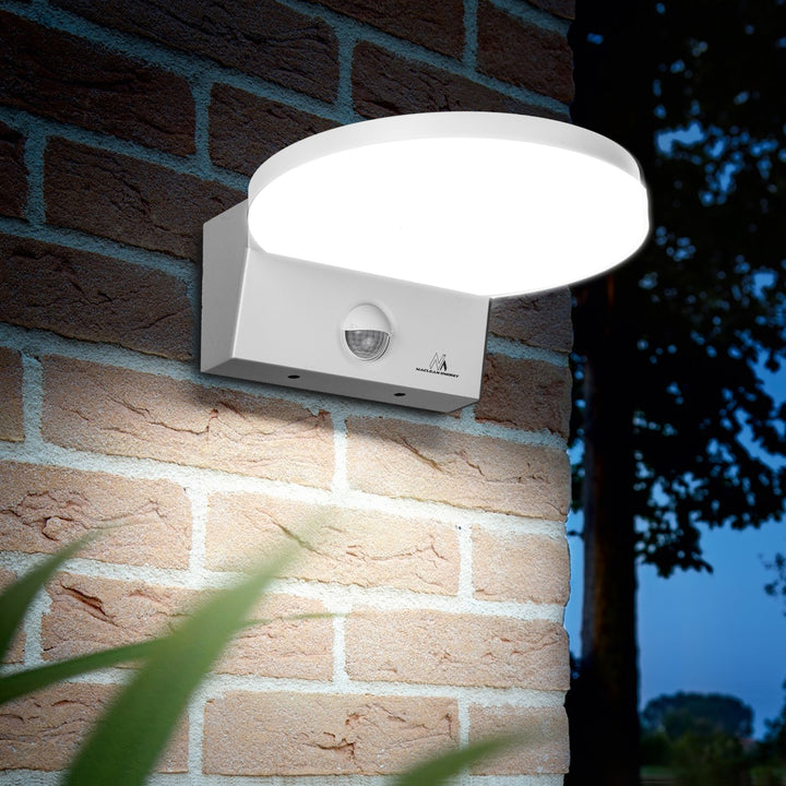 Maclean LED-lamp met bewegingssensor, PIR-bewegingssensor, kleur: wit, 15 W, IP65, 1560 lm, neutraal wit (4000 K) MCE344 W, 2 stuks