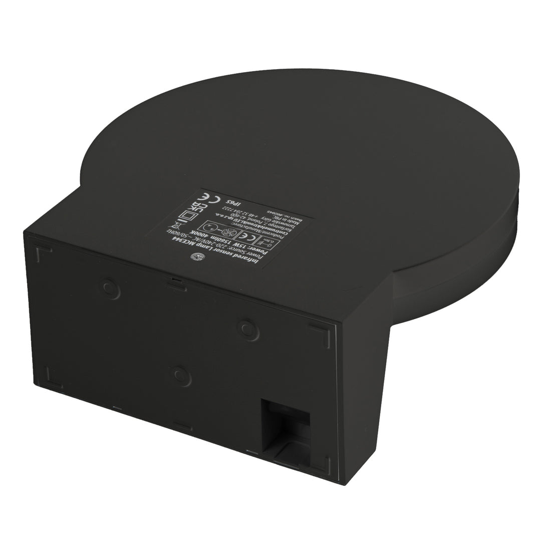 Maclean LED-lamp met bewegingssensor, PIR-bewegingssensor, kleur: zwart, 15 W, IP65, 1560 lm, neutraal wit (4000 K) MCE344 B, 2 stuks