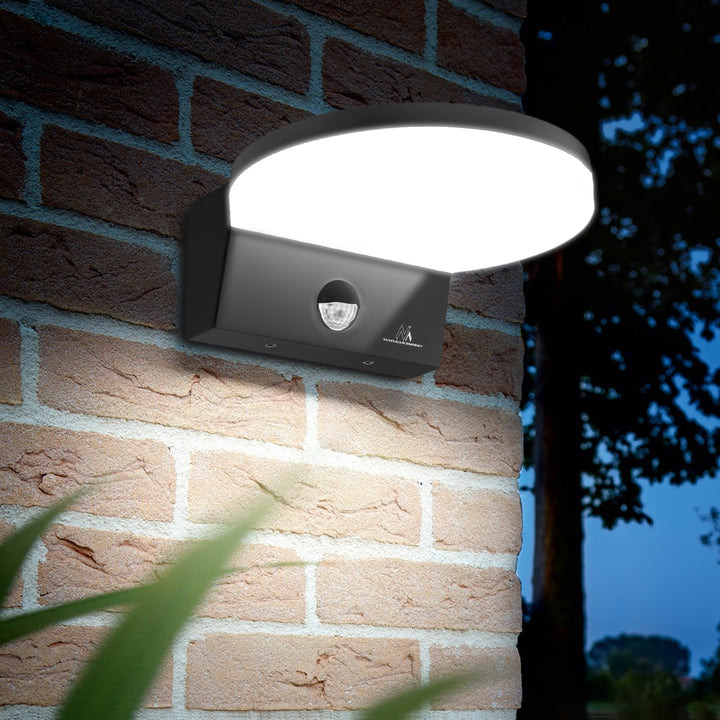 Maclean LED-lamp met bewegingssensor, PIR-bewegingssensor, kleur grijs, 15 W, IP65, 1560 lm, neutraal wit (4000 K) MCE344 GR, 2 stuks