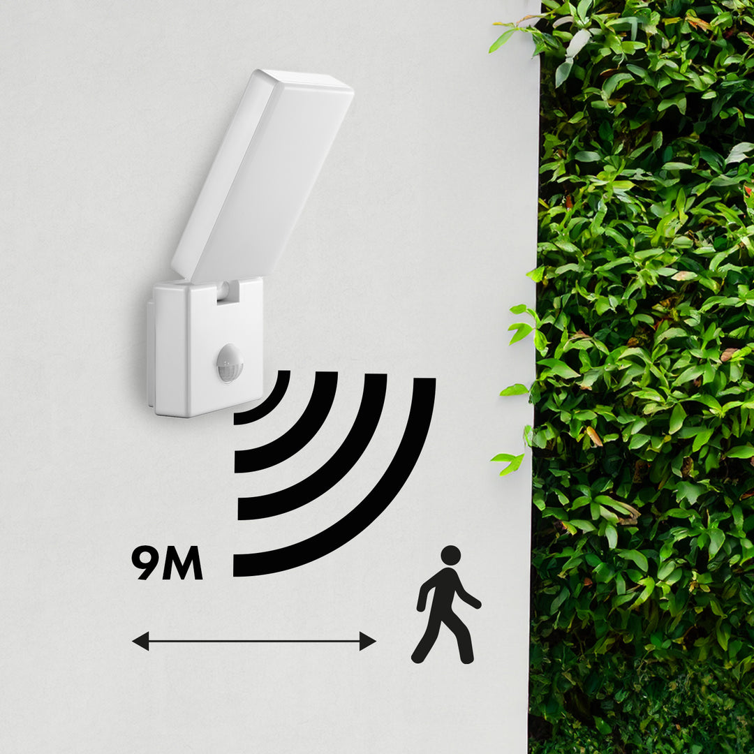 Maclean LED-lamp met bewegingssensor, PIR-bewegingssensor, kleur: wit, 10 W, IP65, 800 lm, neutraal wit (4000 K) MCE516 W, 2 stuks